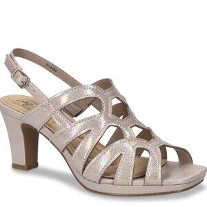 easy street Iridescent Champagne Strappy Sandals